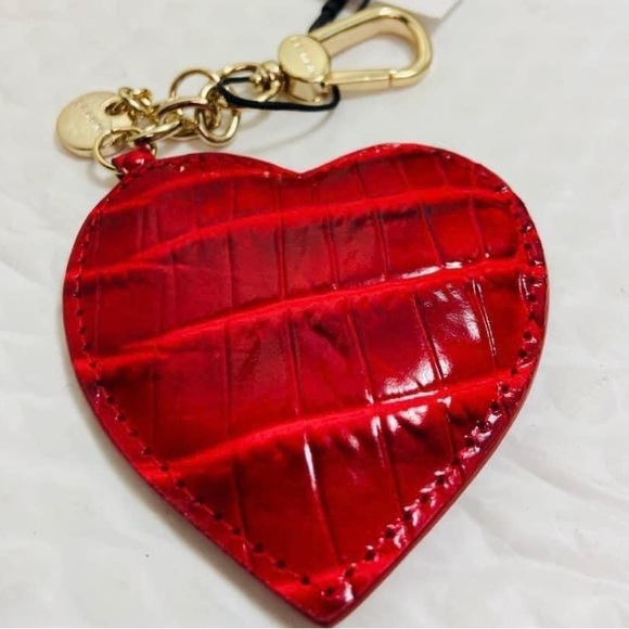 Brahmin Carnation Heart Key Fob